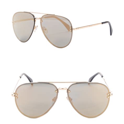 CELINE Acetate Mirror Aviator Sunglasses CL41391/S Gold 